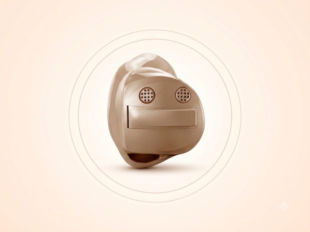 A custom-shaped In-the-Ear (ITE/ITC) hearing aid